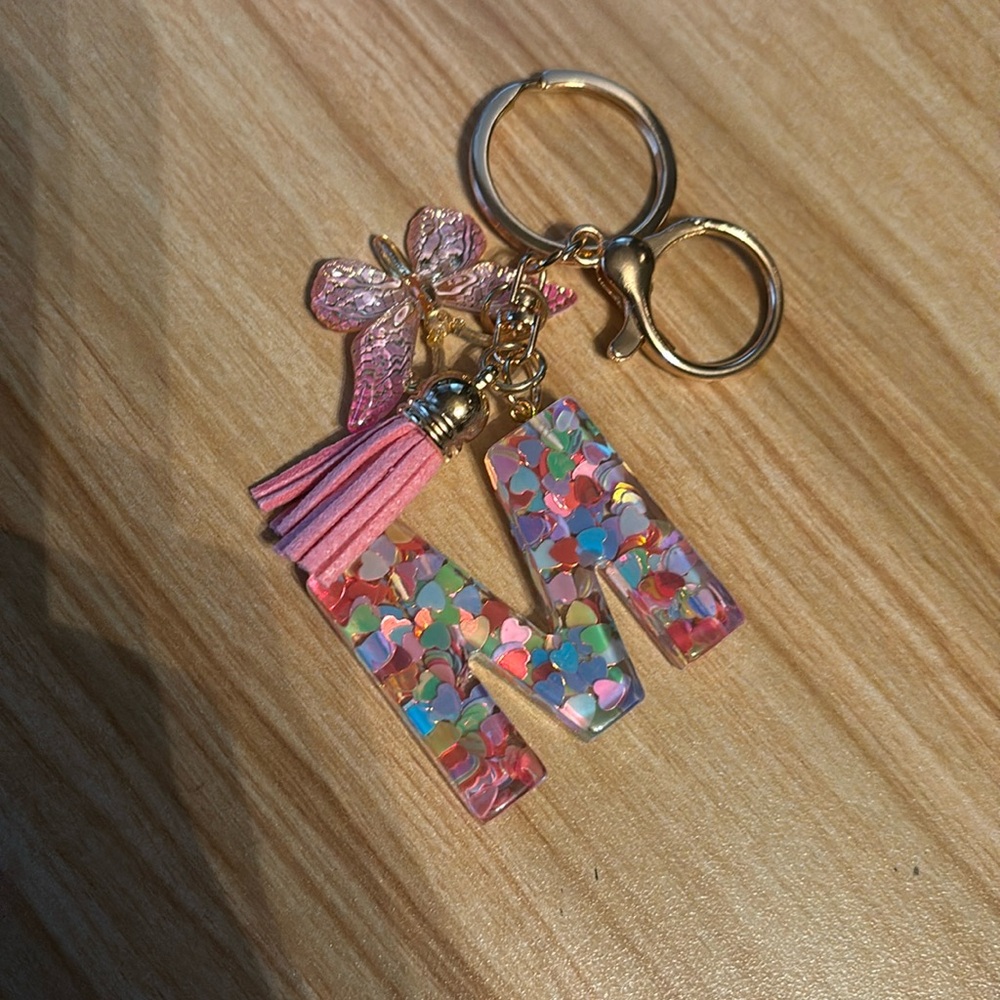 NEW: Letter M Butterfly Bag Charm